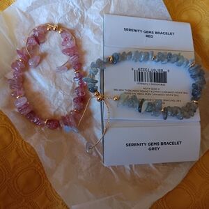 Avon Red and Gray Beaded Bracelets